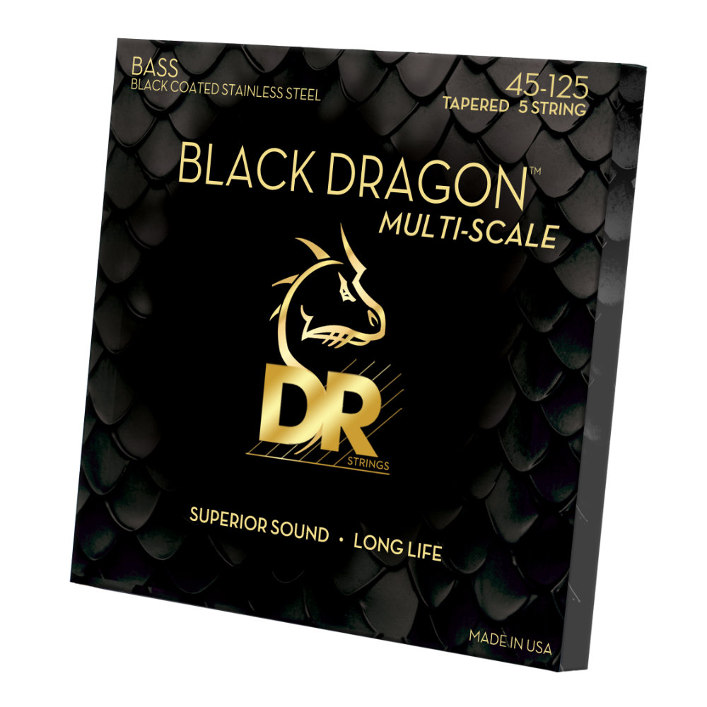 DR, BLACK DRAGON - Stainless Steel Bass Strings, Black coated: 5-String Medium 45-125, Tapered Multi-Scale – Bild 2